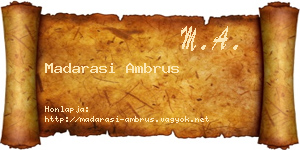 Madarasi Ambrus névjegykártya
